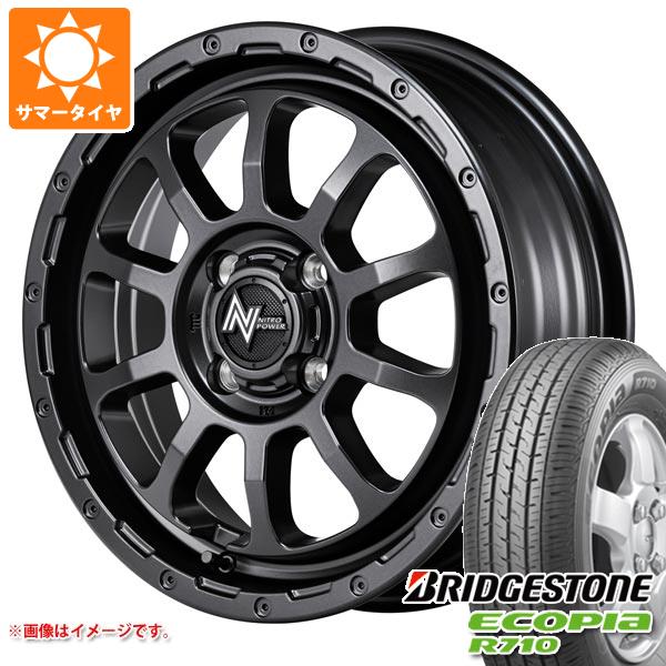 【タイヤ交換対象】キャリイ DA16T用 サマータイヤ ブリヂストン エコピア R710 165/80R14 91/90N (165R14 6PR相当) ナイトロパワー M10 パーシング バレルブラックエディション 4.5-14 タイヤホイール4本セット