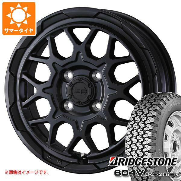 【タイヤ交換対象】スズキ エブリイバン DA17V用 サマータイヤ ブリヂストン 604V RD-604 スチール 155R12 6PR スタットベルク2 3.5-12 タイヤホイール4本セット