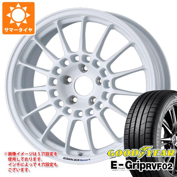 【タイヤ交換対象】サマータイヤ 225/55R18 102V XL グッドイヤー エフィシエントグリップ RVF02 エンケイ スポーツ RC-T5 8.0-18 タイヤホイール4本セット