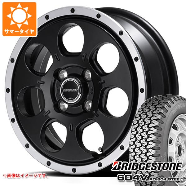 【タイヤ交換対象】キャリイ DA16T用 サマータイヤ ブリヂストン 604V RD-604 スチール 165R14 6PR (165/80R14 91/90N相当) ロードマックス WO-7 4.5-14 タイヤホイール4本セット