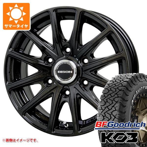 【タイヤ交換対象】ニッサン NV350キャラバン E26用 サマータイヤ BFグッドリッチ オールテレーンT/A KO3 LT195/80R15 107S ホワイトレター バイソン BN-01 6.0-15 タイヤホイール4本セット