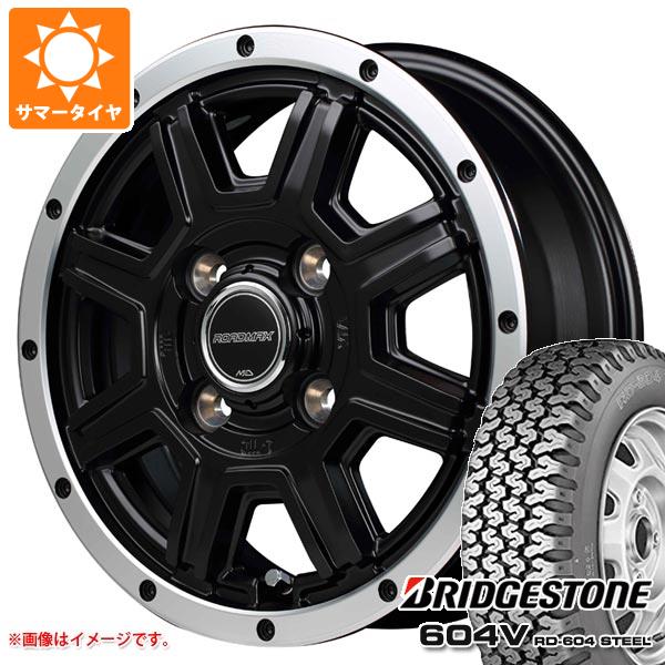 【タイヤ交換対象】スズキ キャリイ DA16T用 サマータイヤ ブリヂストン 604V RD-604 スチール 155R12 6PR (155/80R12 83/81N相当) ロードマックス WF-8 4.0-12 タイヤホイール4本セット