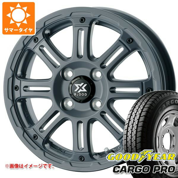 【タイヤ交換対象】スズキ キャリイ DA16T用 サマータイヤ グッドイヤー カーゴ プロ 165/80R14 91/90N (165R14 6PR相当) コスミック クロスブラッド XB01 4.5-14 タイヤホイール4本セット