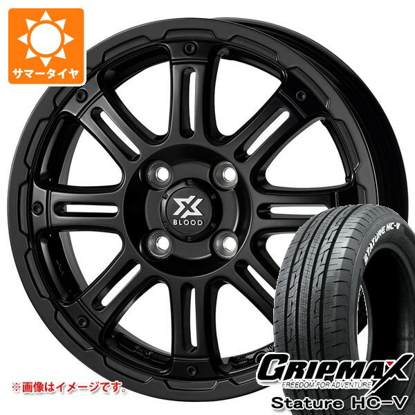 【タイヤ交換対象】ダイハツ ハイゼットトラック S500系用 サマータイヤ グリップマックス スタチャー HC-V 145/80R12 80/78Q ホワイトレター コスミック クロスブラッド XB01 4.0-12 タイヤホイール4本セット