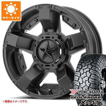 ジープ ラングラー JK/JL系用 サマータイヤ ヨコハマ ジオランダー X-AT G016 LT285/55R20 122/119Q ブラックレター KMC XD811 ロックスター2 タイヤホイール4本セット