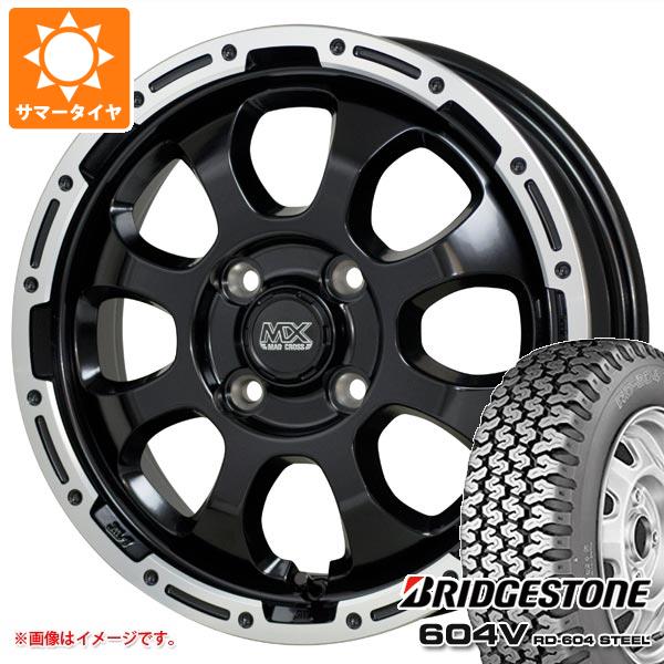 【タイヤ交換対象】キャリイ DA16T用 サマータイヤ ブリヂストン 604V RD-604 スチール 165R14 6PR (165/80R14 91/90N相当) マッドクロスグレイス 4.5-14 タイヤホイール4本セット