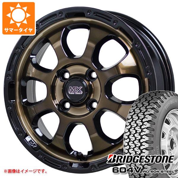 【タイヤ交換対象】エブリイバン DA17V用 サマータイヤ ブリヂストン 604V RD-604 スチール 165R14 6PR (165/80R14 91/90N相当) マッドクロスグレイス 4.5-14 タイヤホイール4本セット