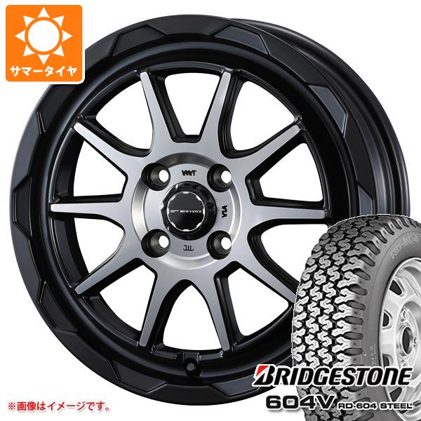 【タイヤ交換対象】キャリイ DA16T用 サマータイヤ ブリヂストン 604V RD-604 スチール 155R12 6PR (155/80R12 83/81N相当) マッドヴァンス06 4.0-12 タイヤホイール4本セット