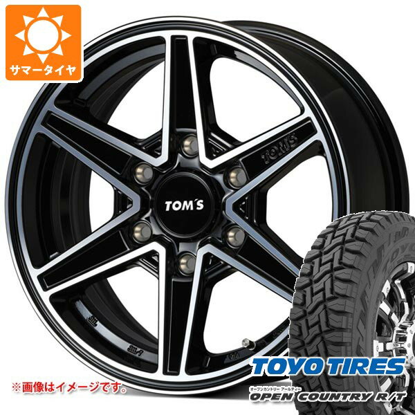 【タイヤ交換対象】トヨタ ハイエース 200系用 サマータイヤ トーヨー オープンカントリー R/T 215/70R16 100Q ブラックレター トムス TWC01 6.5-16 タイヤホイール4本セット