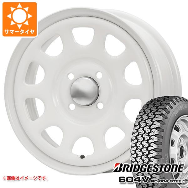 【タイヤ交換対象】エブリイワゴン DA17W用 サマータイヤ ブリヂストン 604V RD-604 スチール 165R14 6PR (165/80R14 91/90N相当) MLJ デイトナ SS 5.0-14 タイヤホイール4本セット