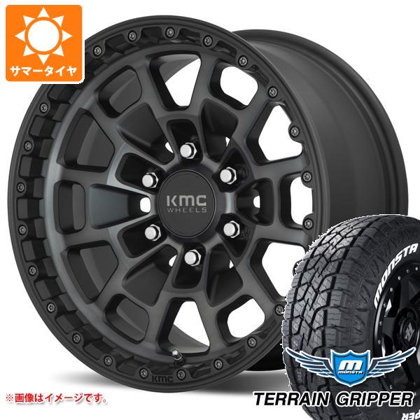 【タイヤ交換対象】ランドクルーザー プラド 150系用 サマータイヤ モンスタ テレーングリッパー 265/70R17 115T ホワイトレター KMC KM718 サミット 8.5-17 タイヤホイール4本セット