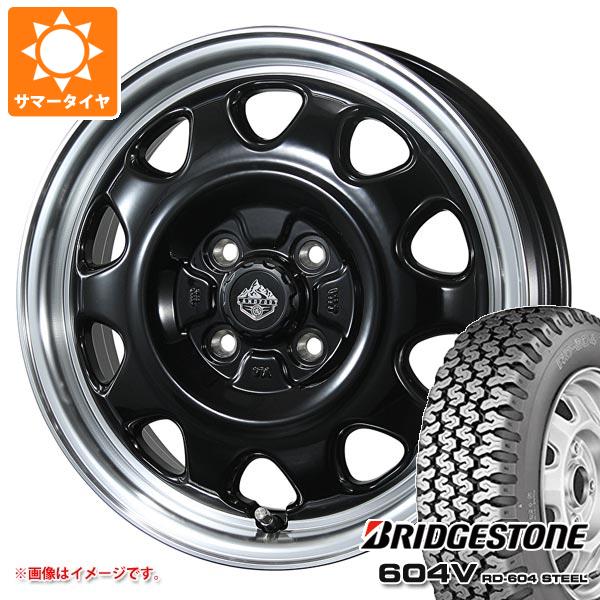 【タイヤ交換対象】キャリイ DA16T用 サマータイヤ ブリヂストン 604V RD-604 スチール 155R12 6PR (155/80R12 83/81N相当) ランドフット SWZ 3.5-12 タイヤホイール4本セット