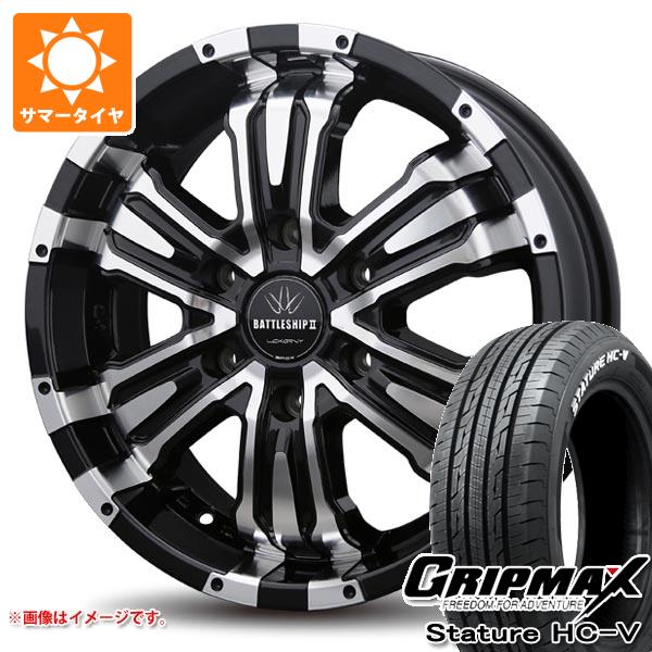 【タイヤ交換対象】NV350キャラバン E26用 サマータイヤ グリップマックス スタチャー HC-V 215/65R16C 109/107S ホワイトレター バドックス ロクサーニ バトルシップ2 6.5-16 タイヤホイール4本セット