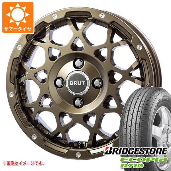 【タイヤ交換対象】キャリイ DA16T用 2025年製 サマータイヤ ブリヂストン エコピア R710 165/80R14 97/95N (165R14 8PR相当) ブルート BR-55 5.0-14 タイヤホイール4本セット