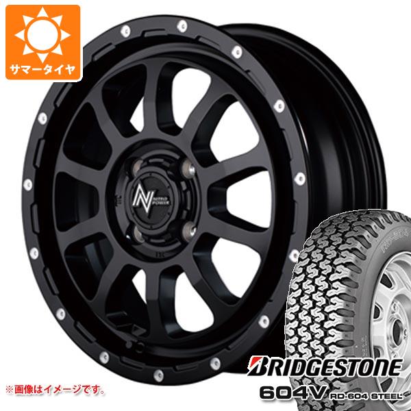 【タイヤ交換対象】キャリイ DA16T用 サマータイヤ ブリヂストン 604V RD-604 スチール 165R14 6PR (165/80R14 91/90N相当) ナイトロパワー M10 パーシング 4.5-14 タイヤホイール4本セット