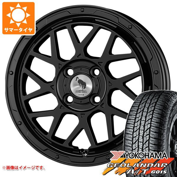 【タイヤ交換対象】エブリイワゴン DA17W用 サマータイヤ ヨコハマ ジオランダー A/T G015 165/60R15 77H ブラックレター スーパースター ロディオドライブ 8M モノ 4.5-15 タイヤホイール4本セット