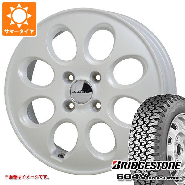 【タイヤ交換対象】エブリイワゴン DA17W用 サマータイヤ ブリヂストン 604V RD-604 スチール 165R14 6PR (165/80R14 91/90N相当) ララパーム オーバル 4.5-14 タイヤホイール4本セット