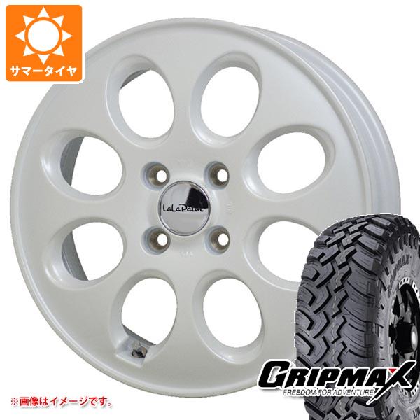 【タイヤ交換対象】ハイゼットトラック S500系用 サマータイヤ グリップマックス マッドレイジ M/T 185R14C 102/100Q ホワイトレター ララパーム オーバル 4.5-14 タイヤホイール4本セット