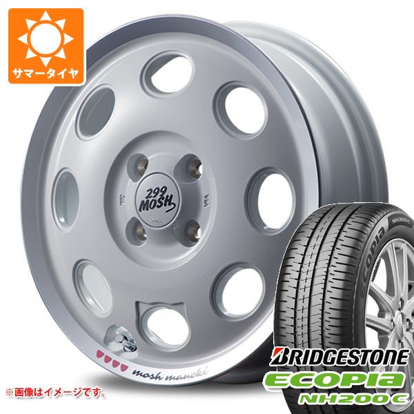【タイヤ交換対象】サマータイヤ 165/55R15 75V ブリヂストン エコピア NH200C ニクキューモッシュ マネキ 4.5-15 タイヤホイール4本セット