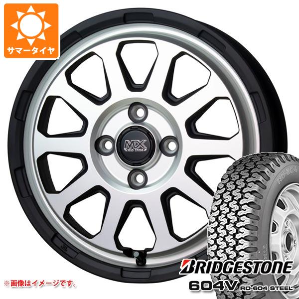【タイヤ交換対象】エブリイワゴン DA17W用 サマータイヤ ブリヂストン 604V RD-604 スチール 165R14 6PR (165/80R14 91/90N相当) マッドクロスレンジャー 4.5-14 タイヤホイール4本セット