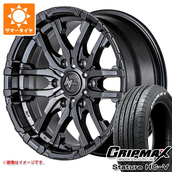【タイヤ交換対象】ハイエース 200系用 サマータイヤ グリップマックス スタチャー HC-V 195/80R15LT 107/105Q ホワイトレター ナイトロパワー M26 クロスファング 6.0-15 タイヤホイール4本セット