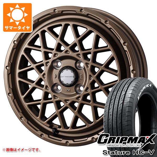 【タイヤ交換対象】キャリイ DA16T用 サマータイヤ グリップマックス スタチャー HC-V 145/80R12 80/78Q ホワイトレター マッドヴァンス09 4.0-12 タイヤホイール4本セット