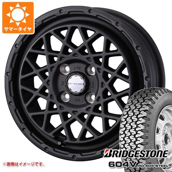 【タイヤ交換対象】エブリイバン DA17V用 サマータイヤ ブリヂストン 604V RD-604 スチール 165R14 6PR (165/80R14 91/90N相当) マッドヴァンス09 4.5-14 タイヤホイール4本セット
