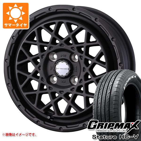 【タイヤ交換対象】ハイゼットトラック S500系用 サマータイヤ グリップマックス スタチャー HC-V 145/80R12 80/78Q ホワイトレター マッドヴァンス09 4.0-12 タイヤホイール4本セット
