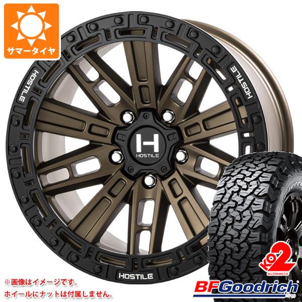 【タイヤ交換対象】ジープ ラングラー JK/JL系用 サマータイヤ BFグッドリッチ オールテレーンT/A KO2 33x12.50R17LT 120S ブラックレター HOSTILE H130 クランドン タイヤホイール4本セット