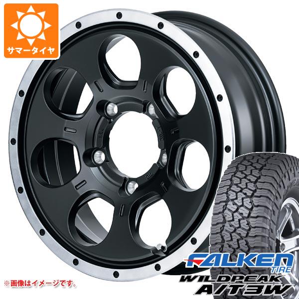 【タイヤ交換対象】ジムニー JB64W用 サマータイヤ ファルケン ワイルドピーク A/T3W LT225/75R16 115/112Q ロードマックス WO-7 5.5-16 タイヤホイール4本セット