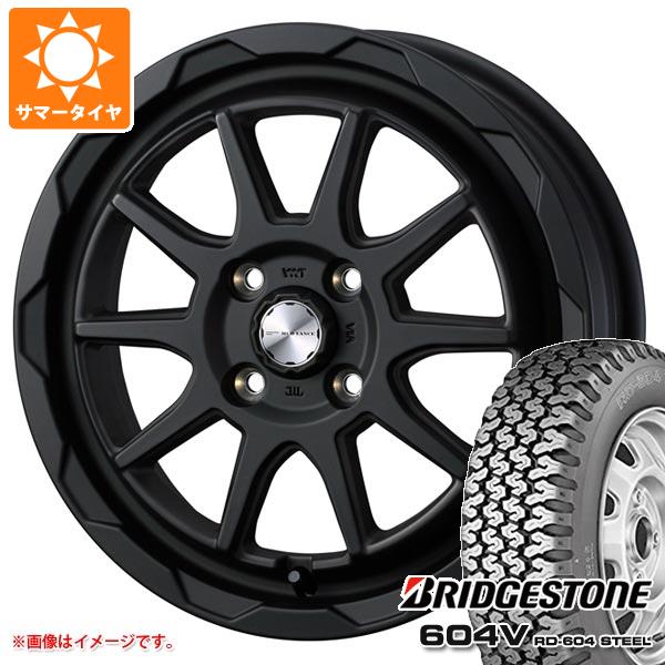 【タイヤ交換対象】キャリイ DA16T用 サマータイヤ ブリヂストン 604V RD-604 スチール 165R14 6PR (165/80R14 91/90N相当) マッドヴァンス06 4.5-14 タイヤホイール4本セット