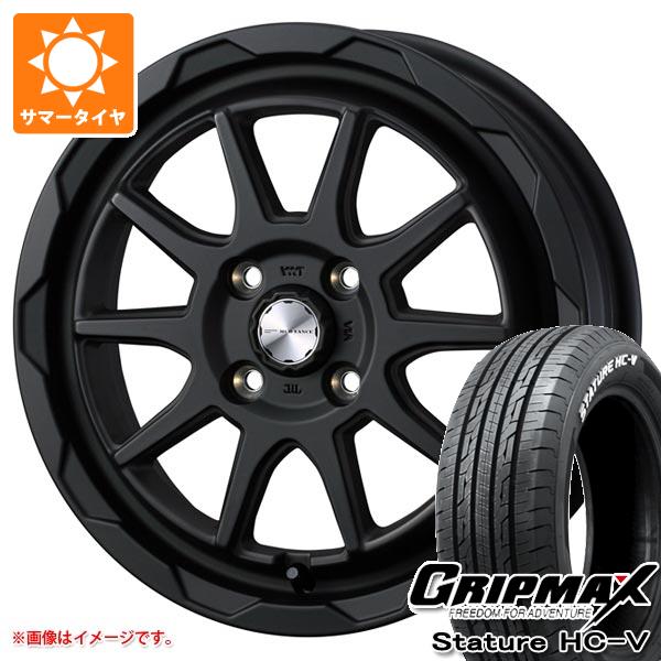【タイヤ交換対象】ハイゼットカーゴ S320系用 サマータイヤ グリップマックス スタチャー HC-V 145/80R12 80/78Q ホワイトレター マッドヴァンス06 4.0-12 タイヤホイール4本セット