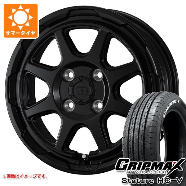 【タイヤ交換対象】ハイゼットカーゴ S320系用 サマータイヤ グリップマックス スタチャー HC-V 145/80R12 80/78Q ホワイトレター スタットベルク 3.5-12 タイヤホイール4本セット
