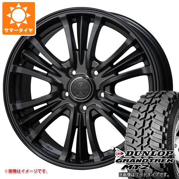 【タイヤ交換対象】RAV4 50系用 サマータイヤ ダンロップ グラントレック MT2 LT225/75R16 103/100Q アウトラインホワイトレター WIDE バザルト エックスタイプ2 7.0-16 タイヤホイール4本セット