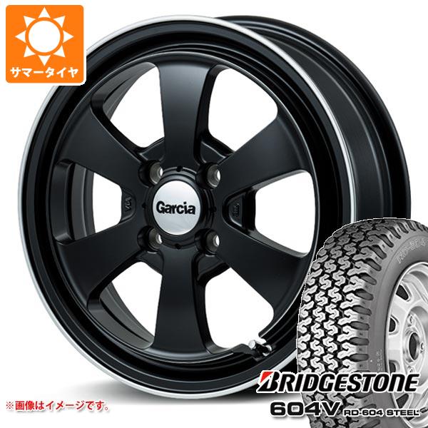 【タイヤ交換対象】キャリイ DA16T用 サマータイヤ ブリヂストン 604V RD-604 スチール 165R14 6PR (165/80R14 91/90N相当) ガルシア ダラス6 4.5-14 タイヤホイール4本セット