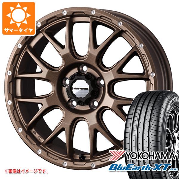 【タイヤ交換対象】エクリプスクロス GK系用 サマータイヤ ヨコハマ ブルーアースXT AE61 225/65R17 106V XL マッドヴァンス08 7.0-17 タイヤホイール4本セット