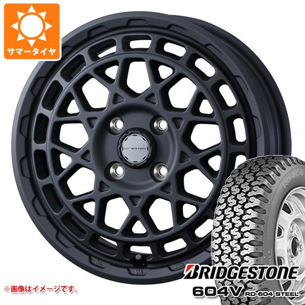 【タイヤ交換対象】エブリイワゴン DA17W用 サマータイヤ ブリヂストン 604V RD-604 スチール 165R14 6PR (165/80R14 91/90N相当) マッドヴァンスX タイプM 4.5-14 タイヤホイール4本セット