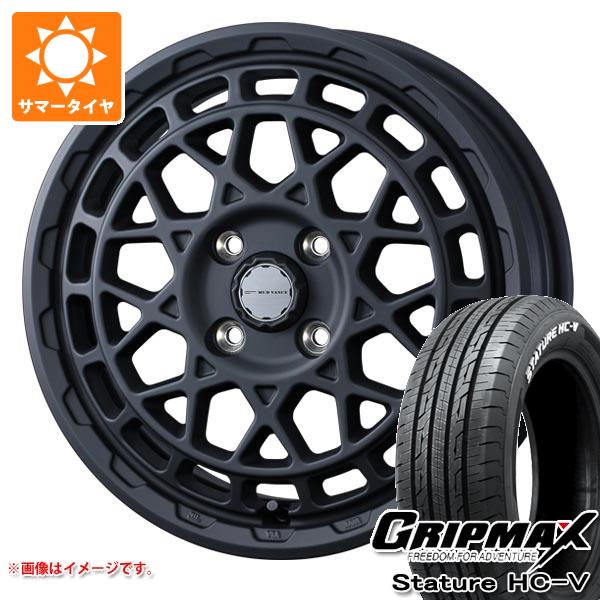 【タイヤ交換対象】キャリイ DA16T用 サマータイヤ グリップマックス スタチャー HC-V 145/80R12 80/78Q ホワイトレター マッドヴァンスX タイプM 4.0-12 タイヤホイール4本セット