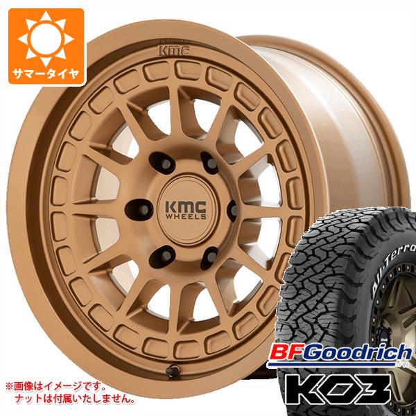 【タイヤ交換対象】ジープ ラングラー JK/JL系用 サマータイヤ BFグッドリッチ オールテレーンT/A KO3 LT295/70R17 128/125S ホワイトレター KMC KM719 キャニオン タイヤホイール4本セット