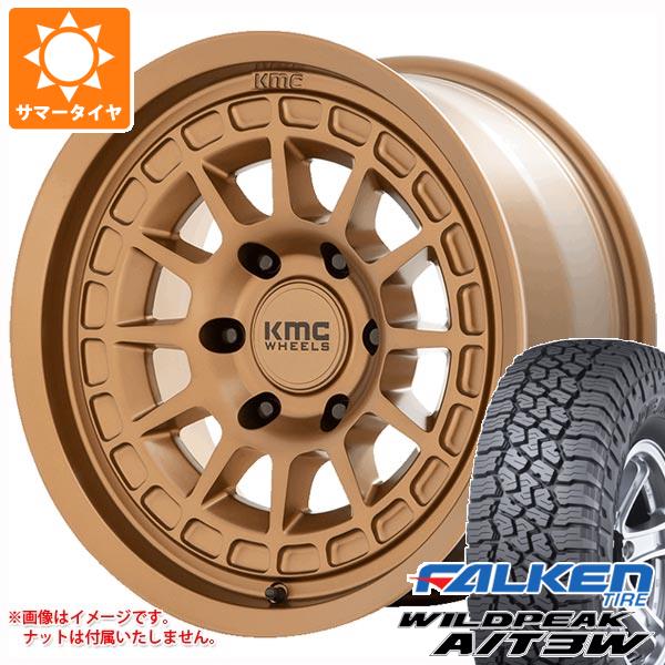 【タイヤ交換対象】ジープ ラングラー JK/JL系用 サマータイヤ ファルケン ワイルドピーク A/T3W LT265/70R17 121/118R KMC KM719 キャニオン タイヤホイール4本セット
