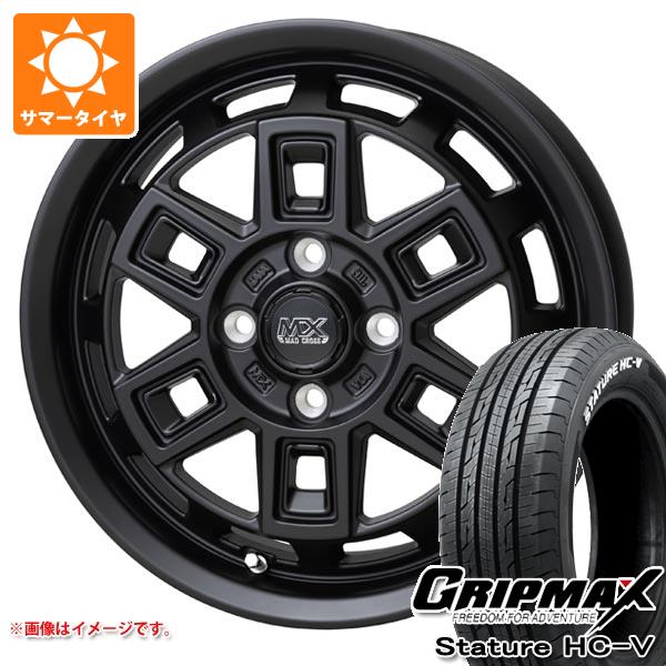【タイヤ交換対象】キャリイ DA16T用 サマータイヤ グリップマックス スタチャー HC-V 145/80R12 80/78Q ホワイトレター マッドクロス アイヴァー 4.0-12 タイヤホイール4本セット