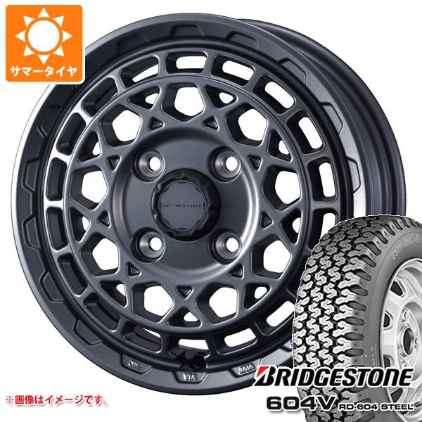 【タイヤ交換対象】キャリイ DA16T用 サマータイヤ ブリヂストン 604V RD-604 スチール 165R14 6PR (165/80R14 91/90N相当) マッドヴァンスX タイプM 4.5-14 タイヤホイール4本セット