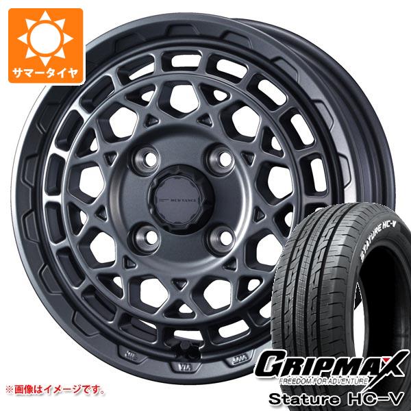 【タイヤ交換対象】ハイゼットトラック S500系用 サマータイヤ グリップマックス スタチャー HC-V 145/80R12 80/78Q ホワイトレター マッドヴァンスX タイプM 4.0-12 タイヤホイール4本セット