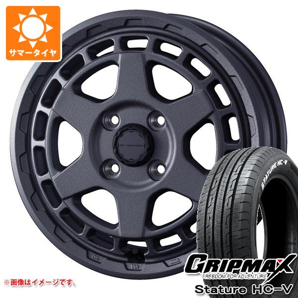 【タイヤ交換対象】ハイゼットカーゴ S320系用 サマータイヤ グリップマックス スタチャー HC-V 145/80R12 80/78Q ホワイトレター マッドヴァンスX タイプS 4.0-12 タイヤホイール4本セット