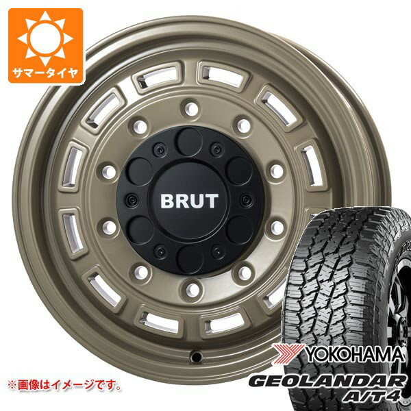 【タイヤ交換対象】トヨタ ハイエース 200系用 サマータイヤ ヨコハマ ジオランダー A/T4 G018 215/70R16 100H ブラックレター ブルート BR-70 6.5-16 タイヤホイール4本セット