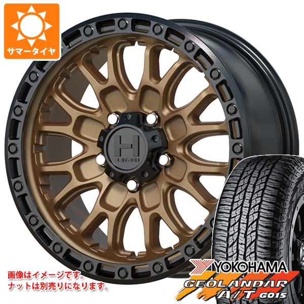 【タイヤ交換対象】エクリプスクロス GK系用 サマータイヤ ヨコハマ ジオランダー A/T G015 225/65R17 102H ブラックレター ホスタイル H135 リッジクレスト 8.0-17 タイヤホイール4本セット