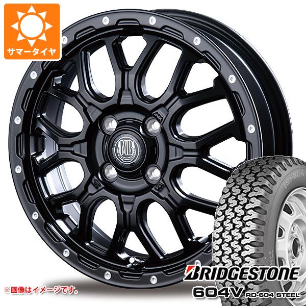 【タイヤ交換対象】エブリイバン DA17V用 サマータイヤ ブリヂストン 604V RD-604 スチール 155R12 6PR (155/80R12 83/81N相当) インターミラノ マッドバーン XR-800M 4.0-12 タイヤホイール4本セット