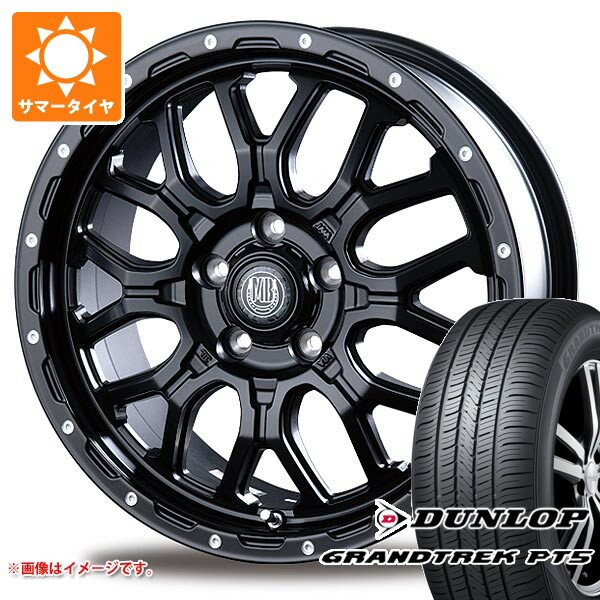 【タイヤ交換対象】ミツビシ エクリプスクロス GK系用 サマータイヤ ダンロップ グラントレック PT5 225/70R16 103H インターミラノ マッドバーン XR-800M 6.5-16 タイヤホイール4本セット