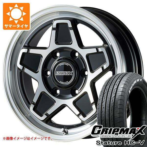 【タイヤ交換対象】トヨタ ハイエース 200系用 サマータイヤ グリップマックス スタチャー HC-V 215/65R16C 109/107S ホワイトレター エセックス ENCS 6.5-16 タイヤホイール4本セット