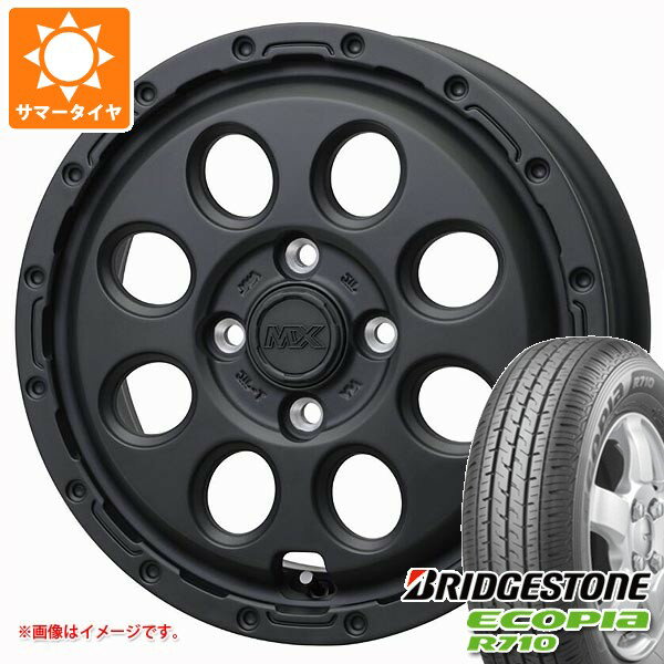 【タイヤ交換対象】スズキ キャリイ DA16T用 サマータイヤ 2025年製 ブリヂストン エコピア R710 145/80R12 80/78N マッドクロス リーコン 3.5-12 タイヤホイール4本セット